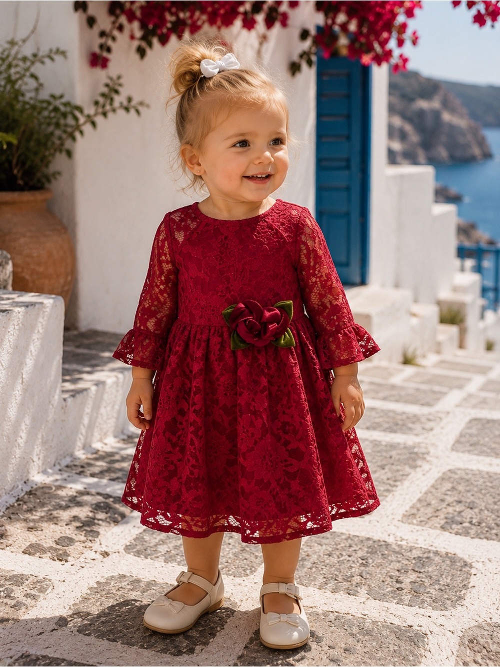 Laura Ashley London Baby Girl Red Lace Dress NWT | Size 18M